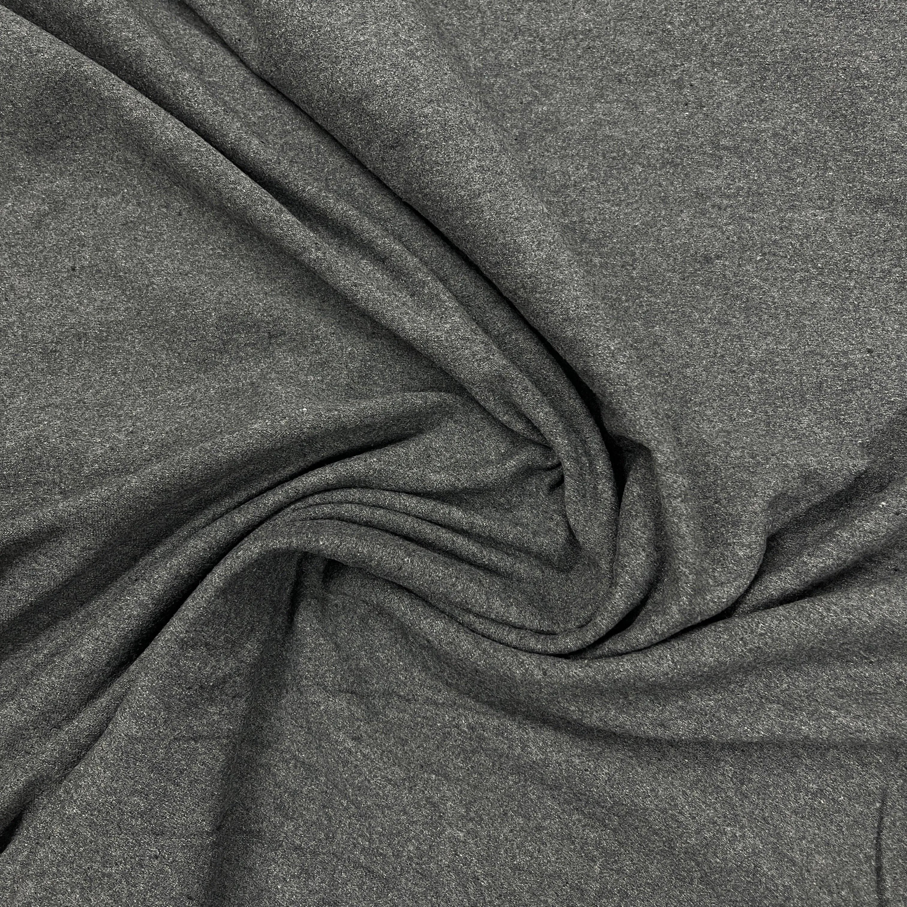 Anthracite Organic Cotton/Polyester/Spandex Jersey Fabric - 200 GSM - Grown in the USA