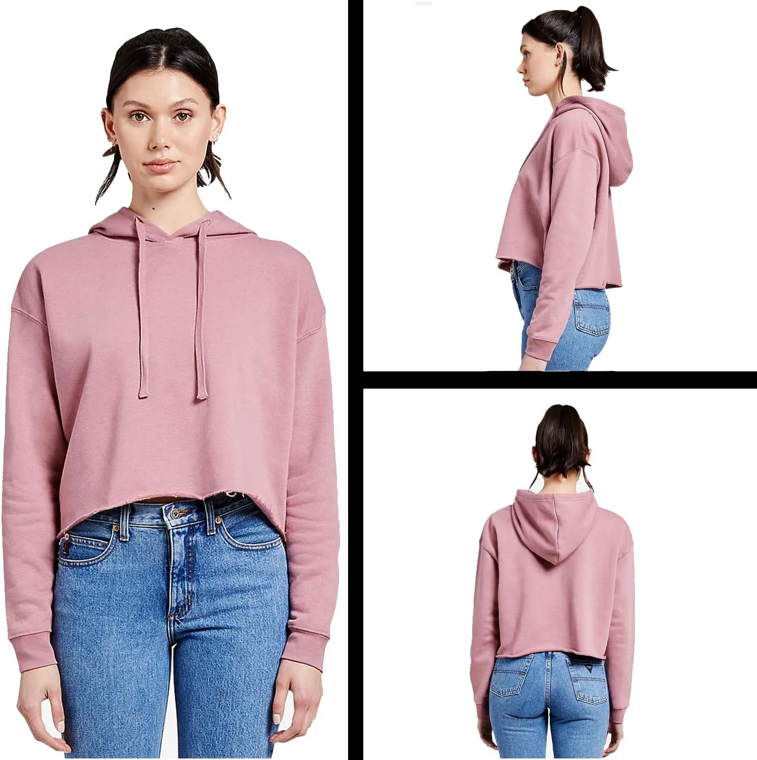 Boots On Da Ground Folding Fan Cropped Fleece Hoodie, Soft & Cozy, Trendy Fit