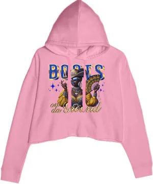 Boots On Da Ground Folding Fan Cropped Fleece Hoodie, Soft & Cozy, Trendy Fit