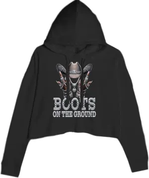 Boots On The Ground Bling Cropped Fleece Hoodie, Soft & Cozy, Trendy Fit