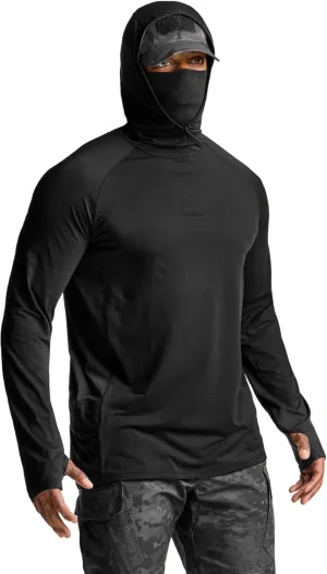 CQR Men's UPF50  Sun Protection Shirts, Quick Dry Long Sleeve Rash Guard, Athletic Running Workout Fishing Cooling Shirts