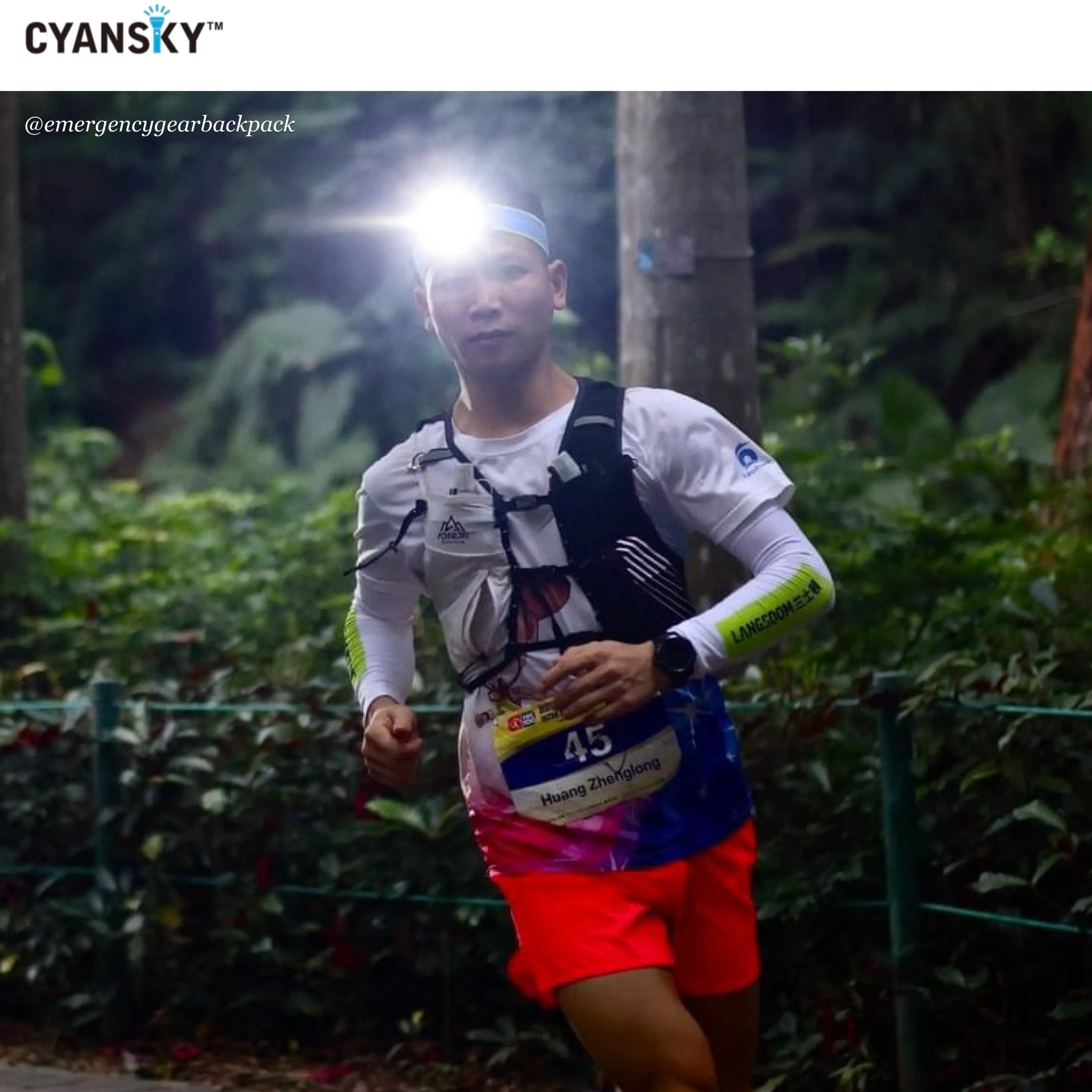 Cyansky L2 Lightweight Trail Running Headlamp 1300LMS 176M