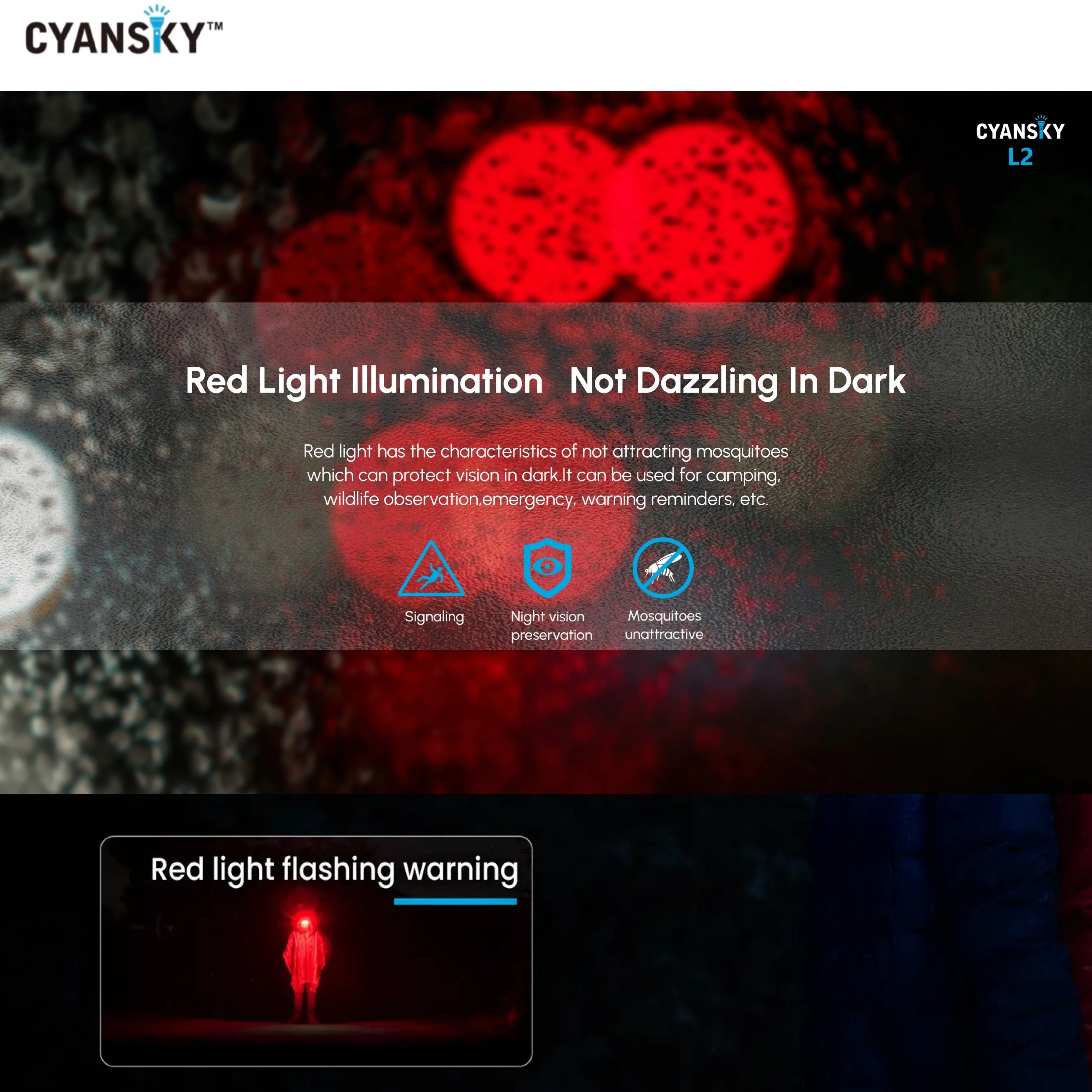 Cyansky L2 Lightweight Trail Running Headlamp 1300LMS 176M