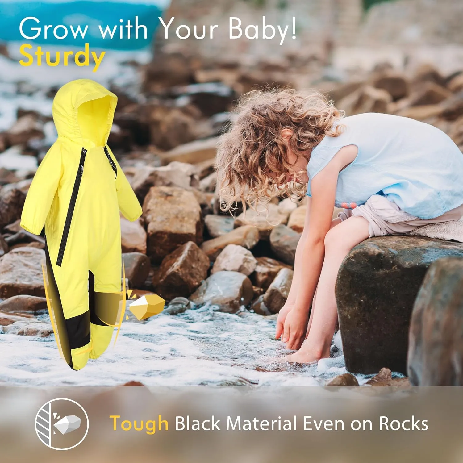 HAPIU Kids Toddler Rain Suit Muddy Buddy Waterproof Coverall