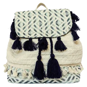 Jen & Co. Blue Aztec Cotton Backpack
