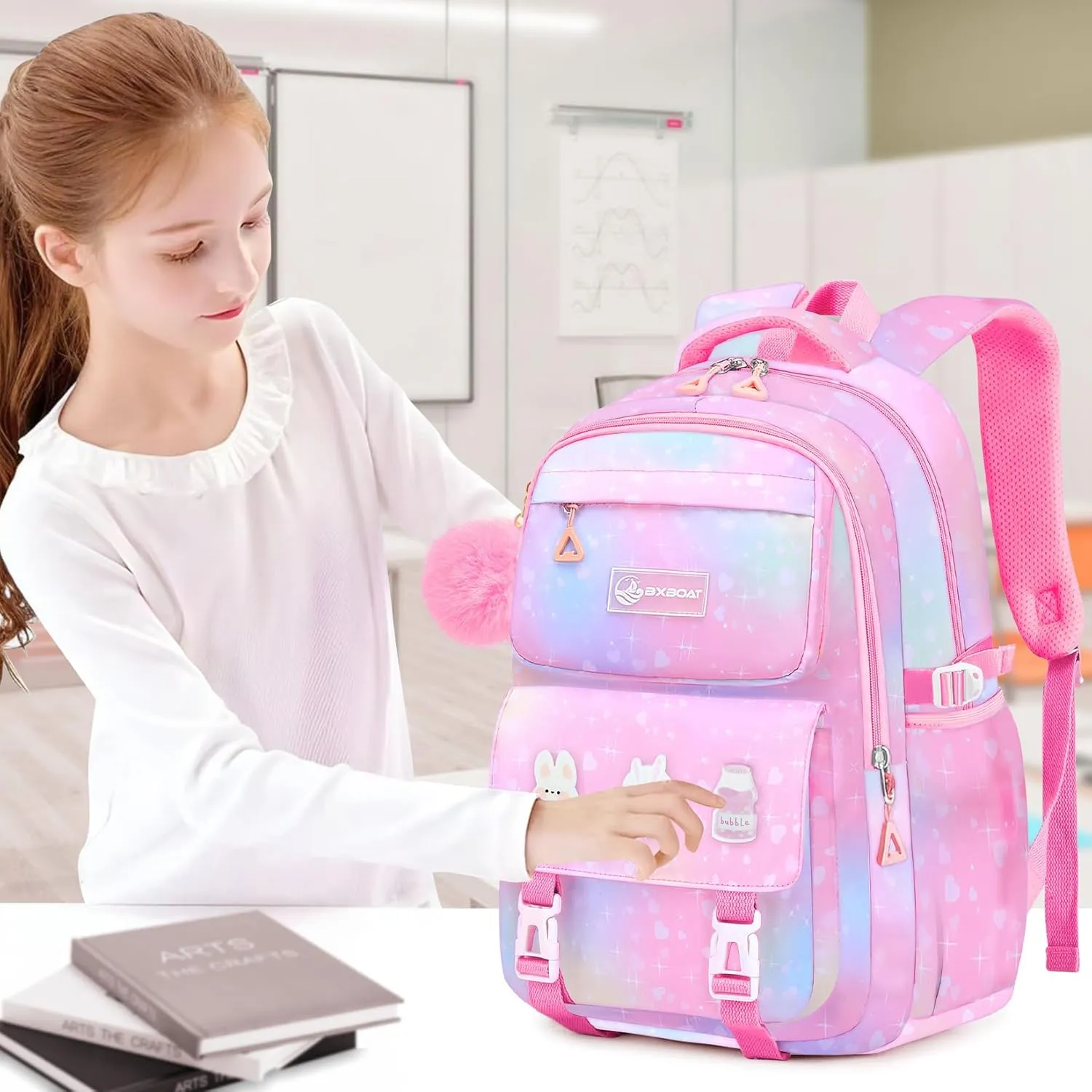 Kids Backpacks for Girls - Cute Girls Backpack for Elementary, Middle and High School Students - 18" School Bookbag