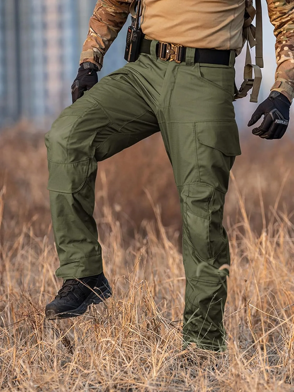 Men's Tactical Pants Water Resistant Ripstop Cargo Pants for Men Multi Pockets Hiking Work Pants