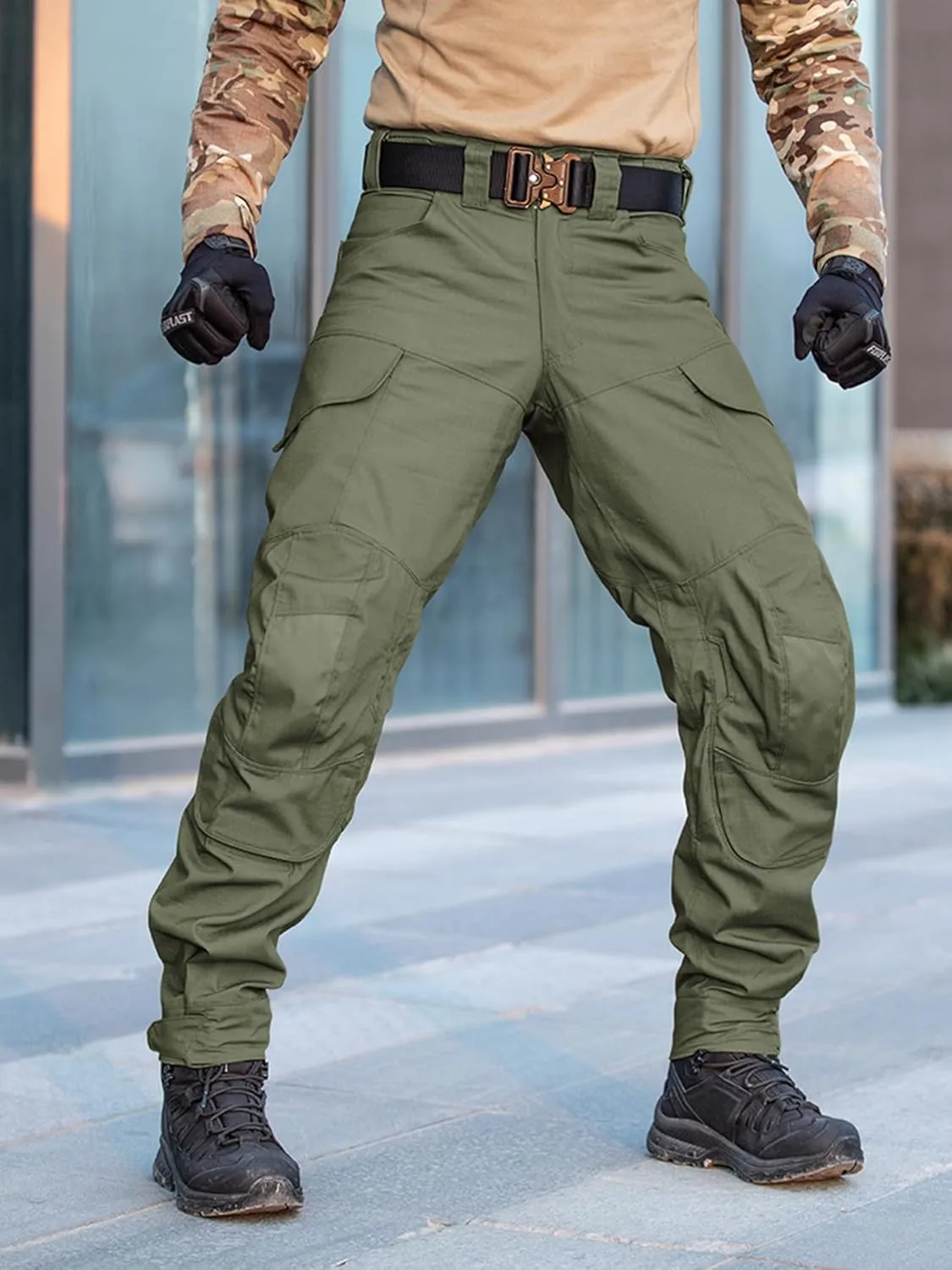 Men's Tactical Pants Water Resistant Ripstop Cargo Pants for Men Multi Pockets Hiking Work Pants