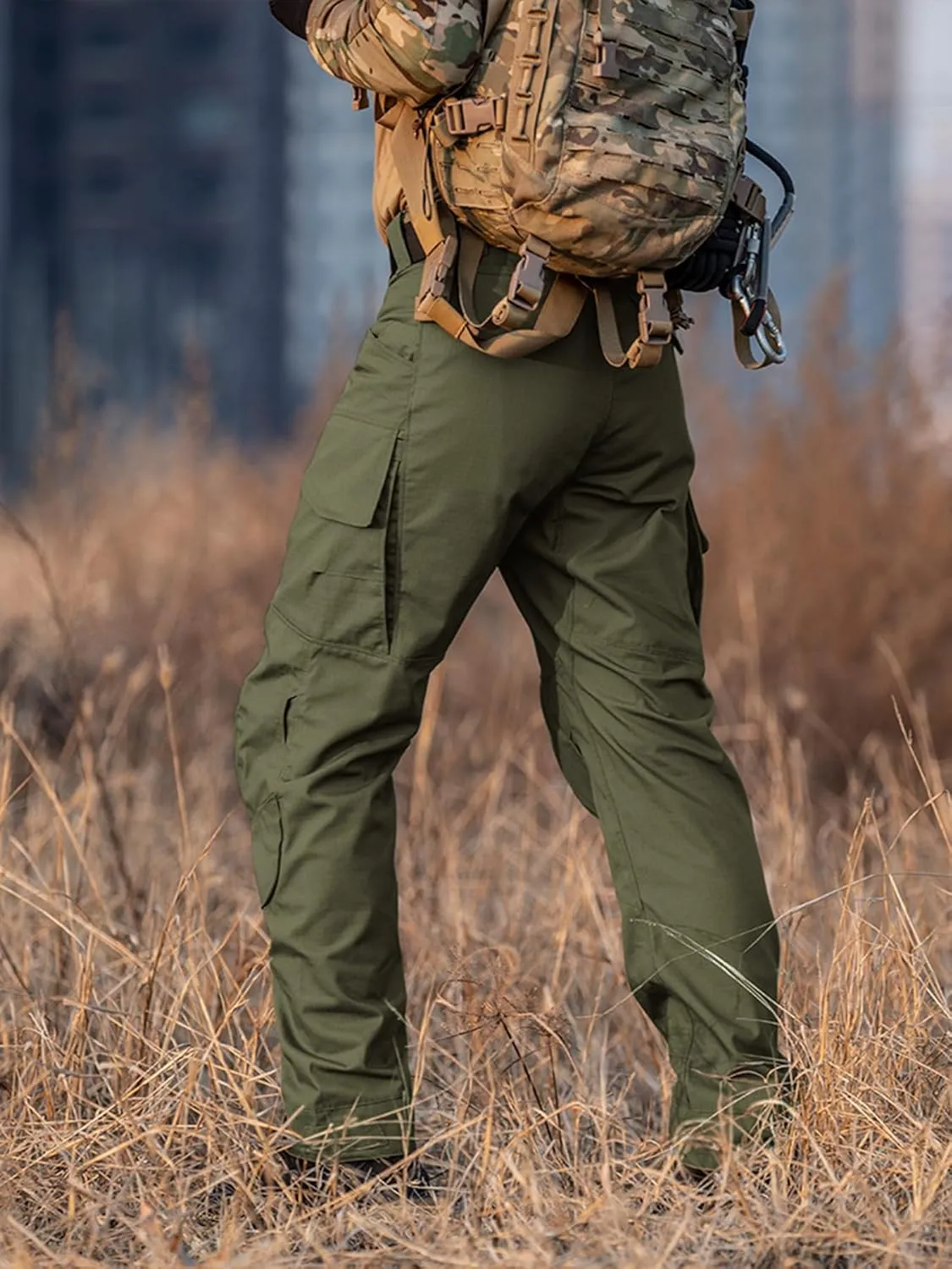 Men's Tactical Pants Water Resistant Ripstop Cargo Pants for Men Multi Pockets Hiking Work Pants