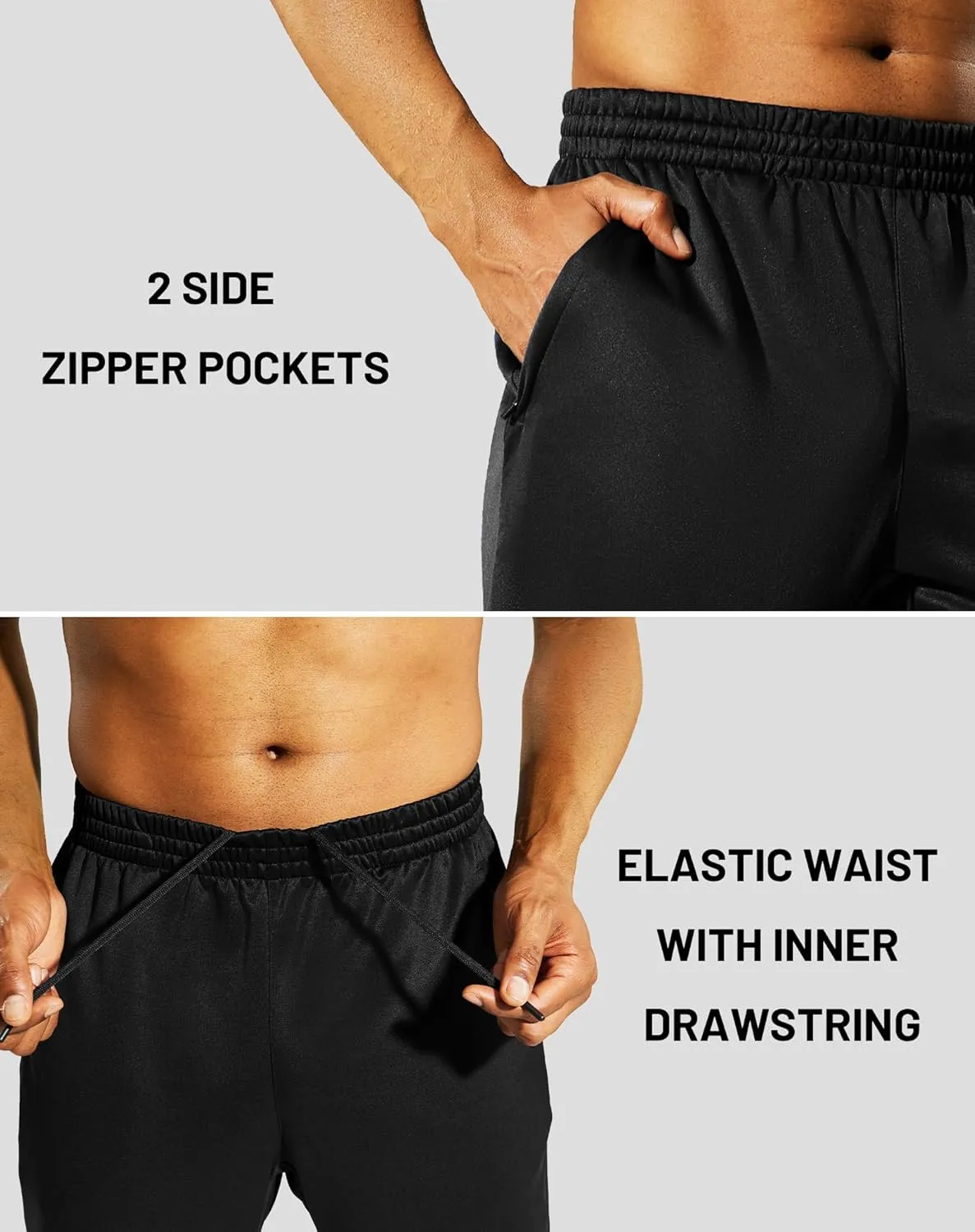 MIER Men’s Sweatpants with Pockets, Athletic Training Track Jogger, Soccer Warm-up Pants with Zipper Ankle