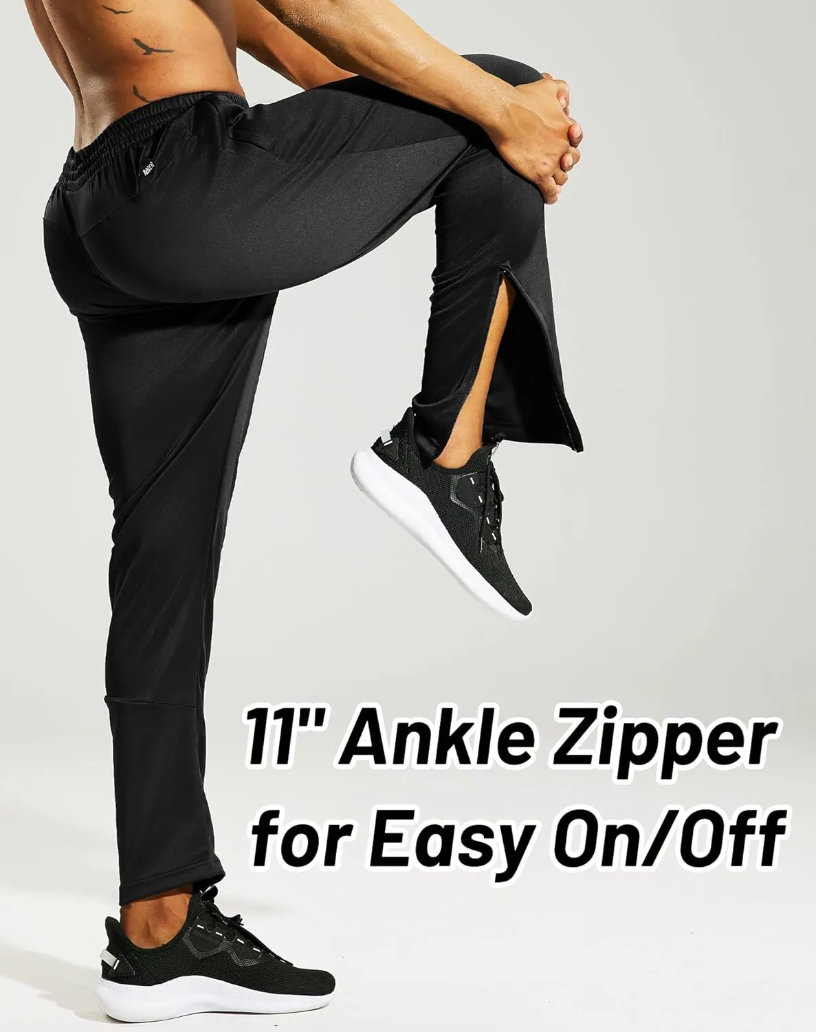MIER Men’s Sweatpants with Pockets, Athletic Training Track Jogger, Soccer Warm-up Pants with Zipper Ankle