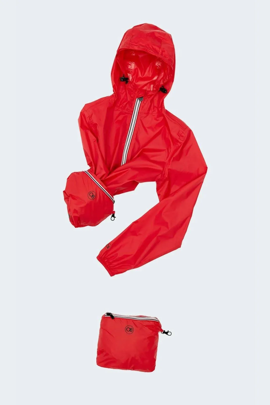 Navy quarter zip packable rain jacket and windbreaker