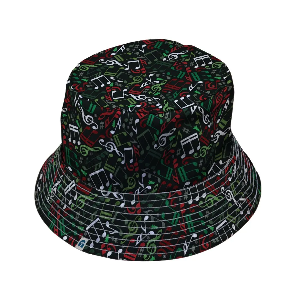 O Christmas Tree Music Notes Bucket Hat