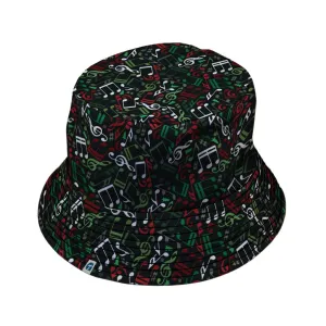 O Christmas Tree Music Notes Bucket Hat