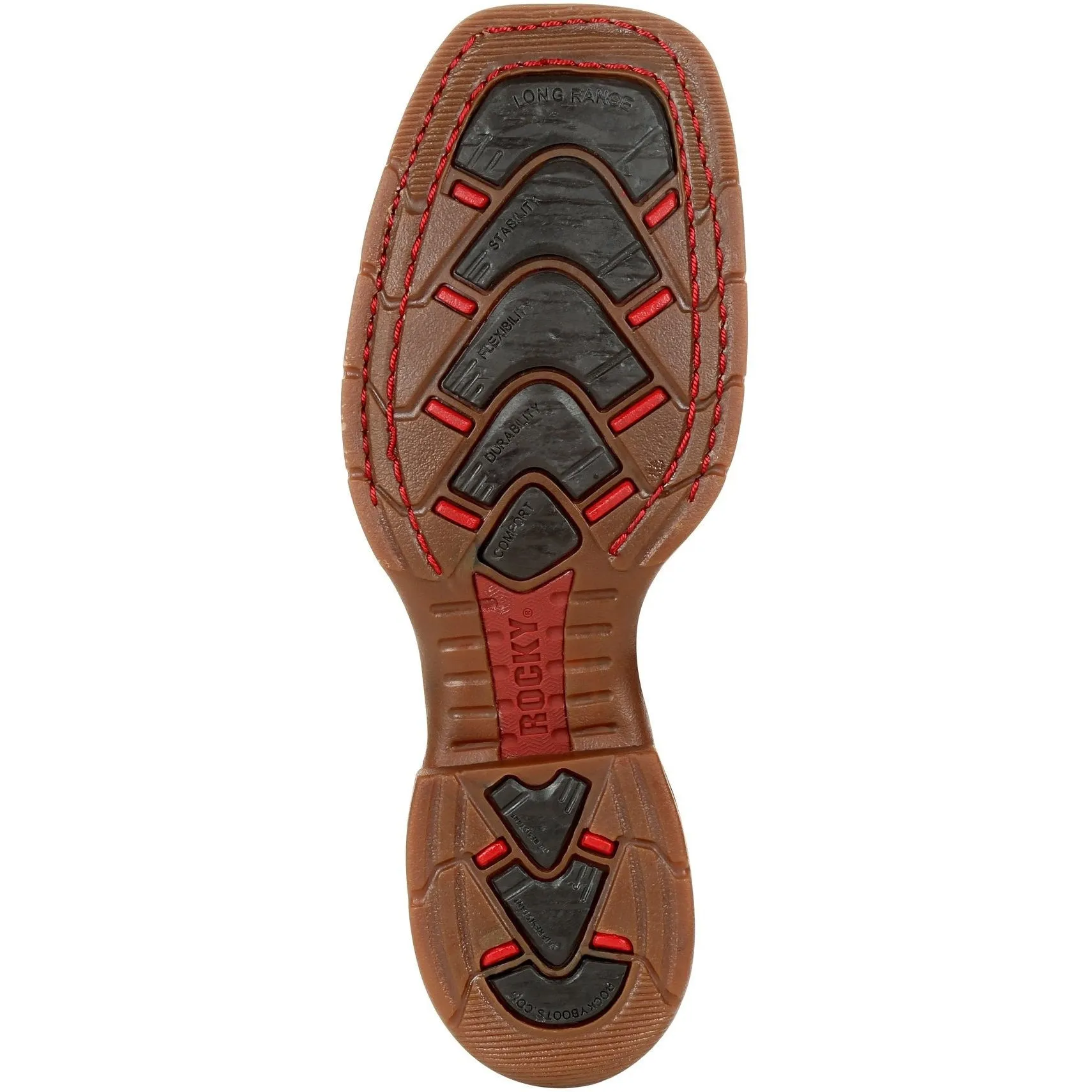 Rocky Men's Long Range 11" Comp Toe WP Western Work Boot- Red- RKW0319