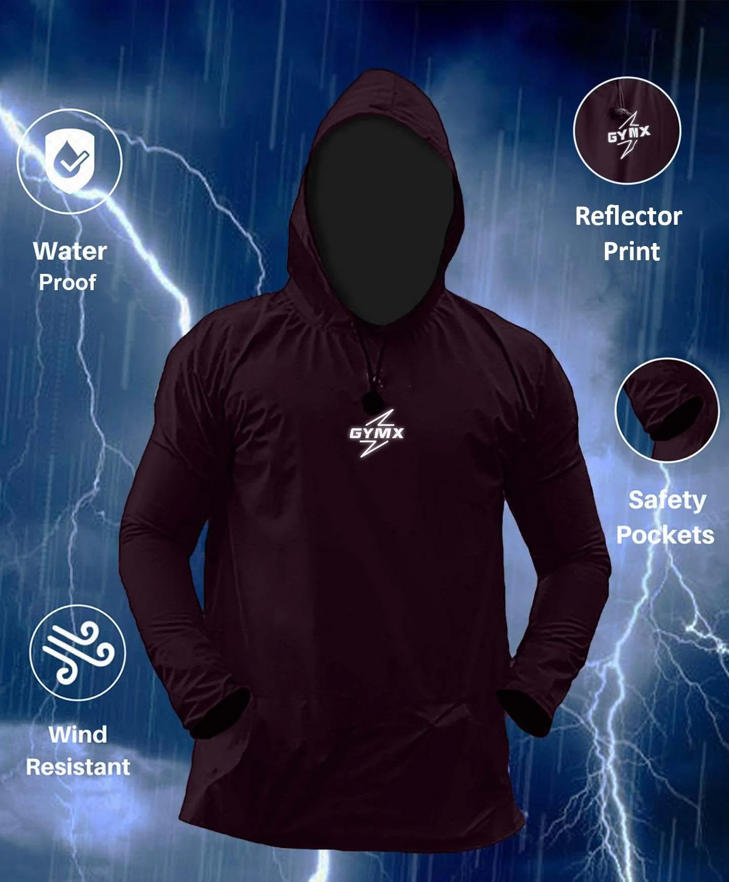 Storm Waterproof Jacket 2.0- Epic Maroon (with rainproof phone pockets)