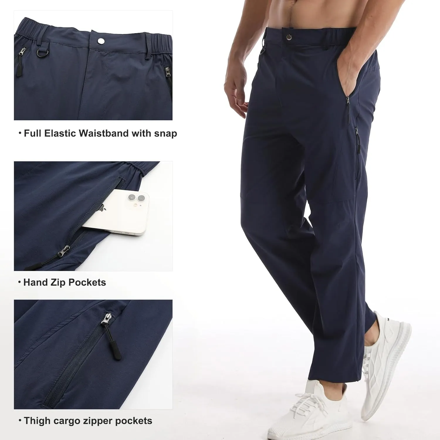 Suwangi Men's Hiking Pants Quick-Dry Outdoor Cargo Pants Lightweight Running Joggers Pants for Men Tactical Pants with Pocket