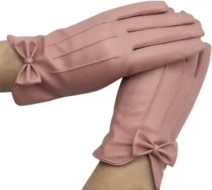 Winter Faux Leather Gloves for Women Touchscreen Snow Driving Gloves Motorcycle Driving Riding Warm Gloves