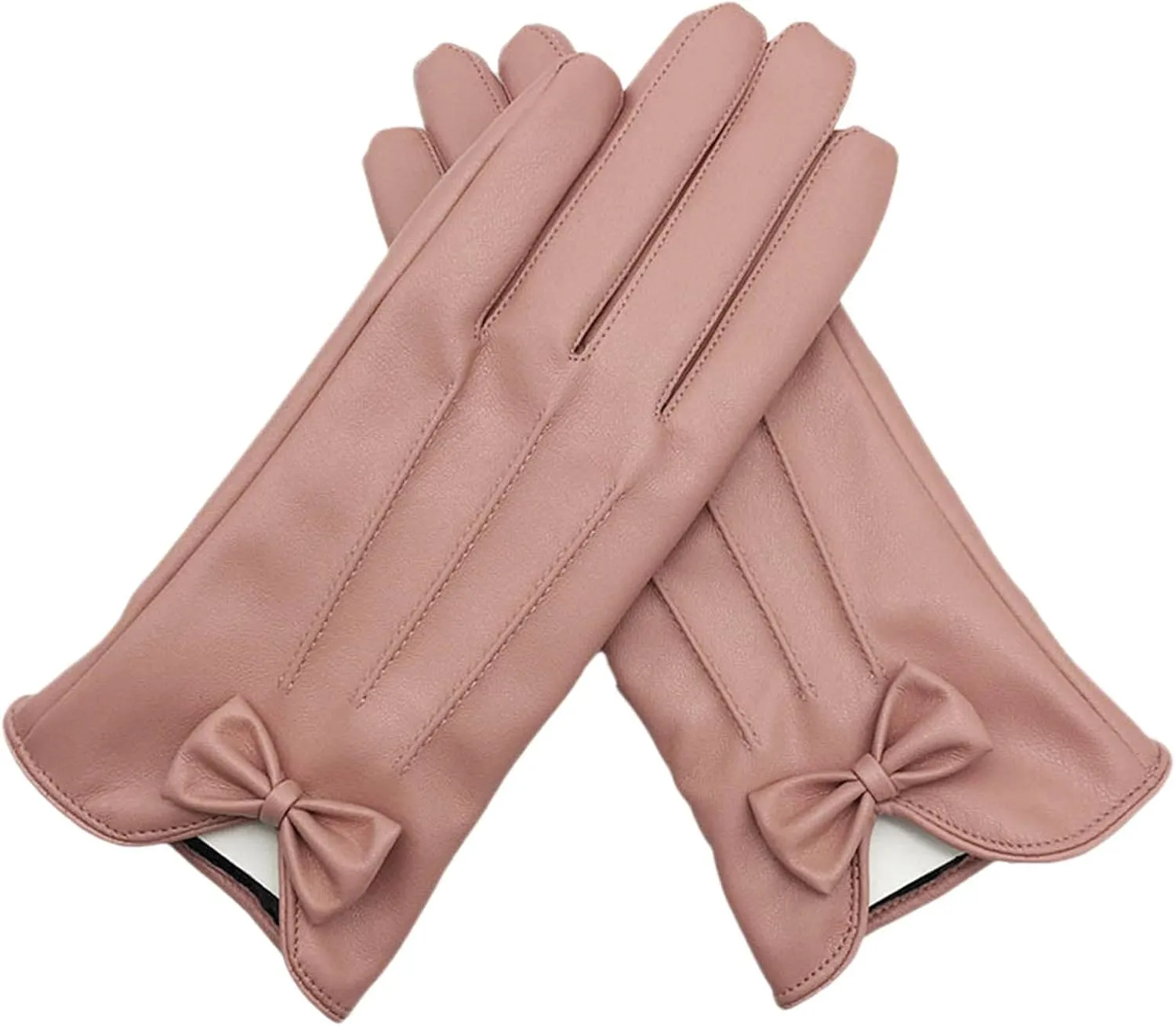 Winter Faux Leather Gloves for Women Touchscreen Snow Driving Gloves Motorcycle Driving Riding Warm Gloves