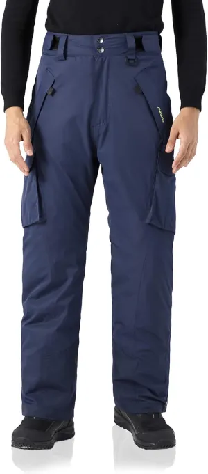 WULFUL Men's Waterproof Insulated Ski Snow Pants Winter Snowboarding Cargo Pants with Multi-Pockets